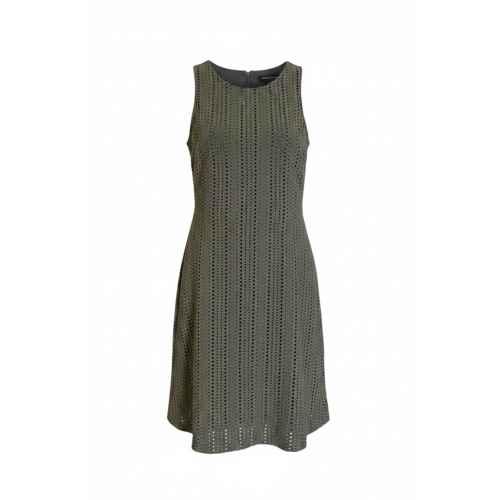 NWOT Banana Republic Eyelet Sleeveless Cotton Shift Dress Olive Green Size‎ 2